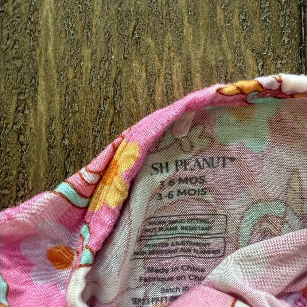 Posh Peanut Pink and White Footies One Piece - Picture 2 of 3